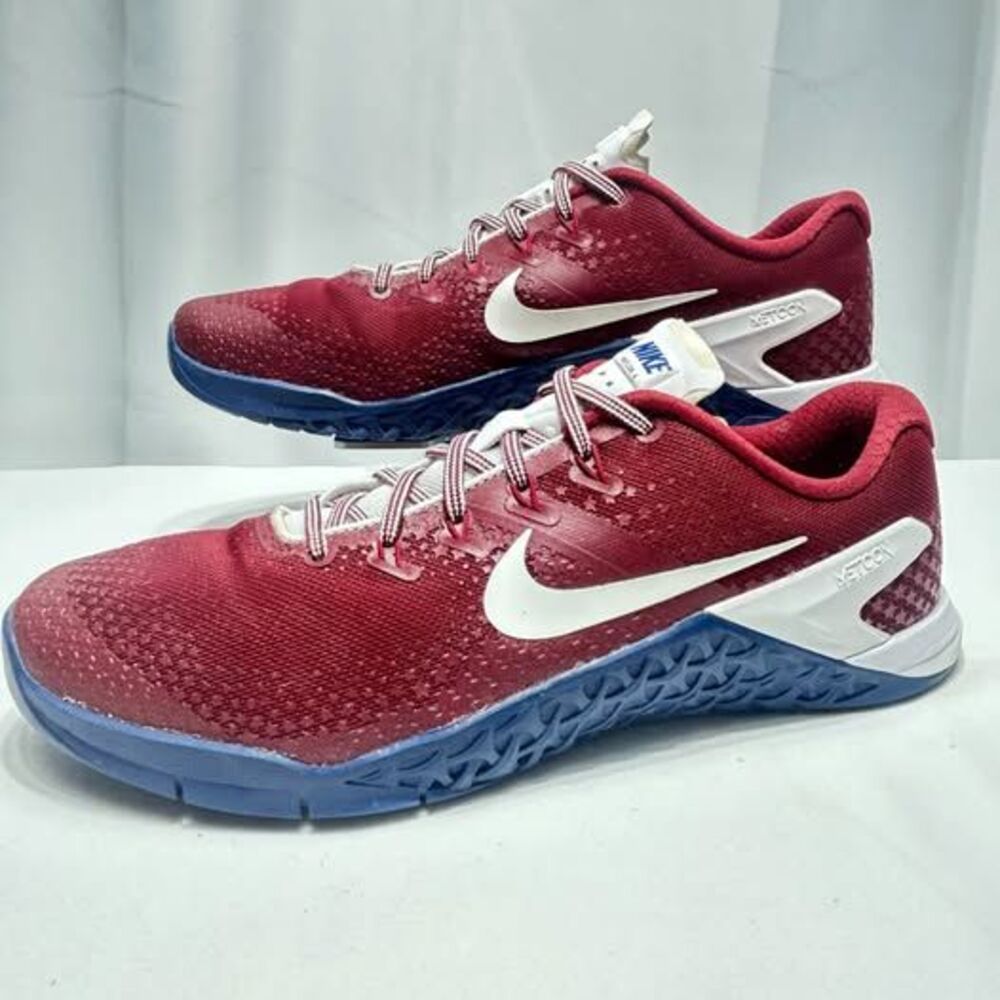 Nike Metcon 4 AH7453-626 Mens 8.5 Burgundy Blue Cross Training Shoes - Picture 2 of 7
